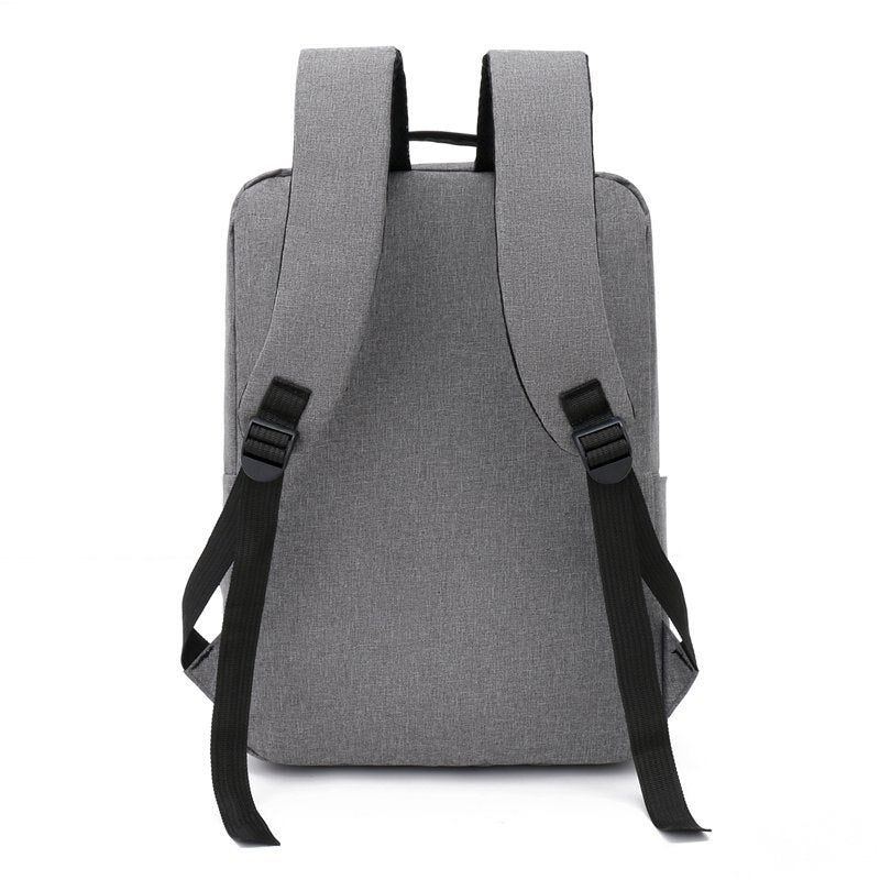 Business Style Black Gray Unisex USB Charging Laptop Backpack Bag