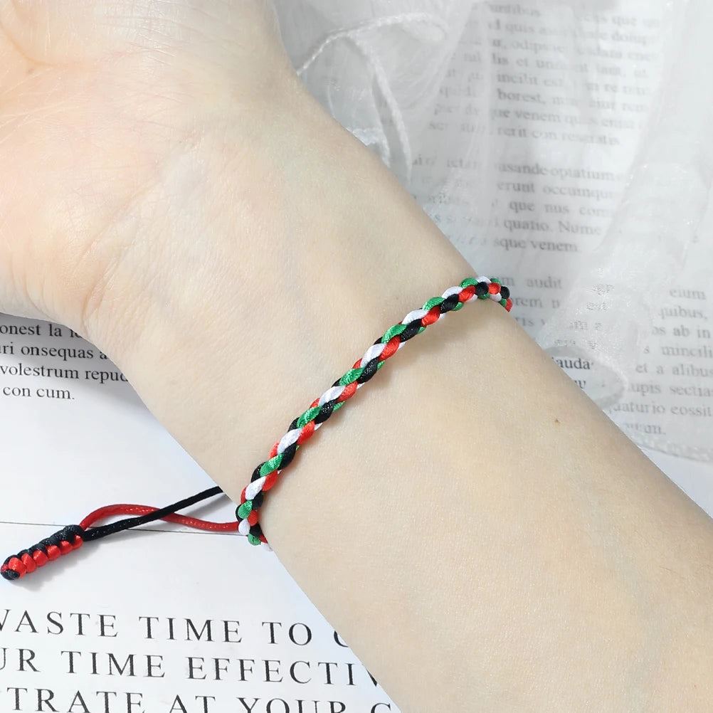 Trendy Palestine National Flag Braided Bracelets Women Men Hand Woven Rope Worship Bangles State Jewelry Christmas Patriot Gifts