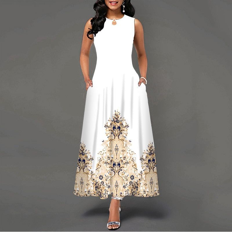 Women New Loose Floral Vintage Hole Ruffles Befree Dress Large Big Summer Camis Party Elegant Maxi Dresses