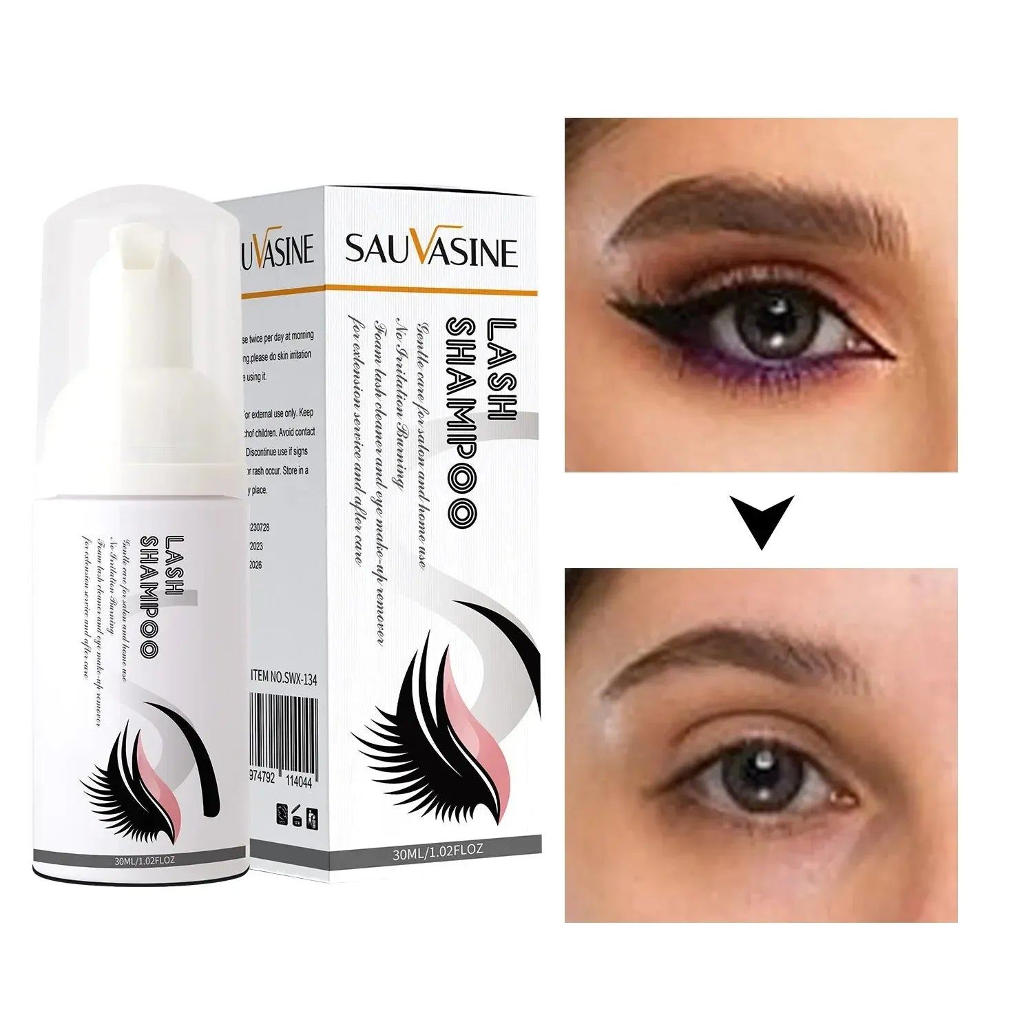 30ML/set Eyelash Extension Shampoo Glue Remover Travel Partable Lash Makeup Foam Cleanser Deep Cleaning Wash Mousse for Women