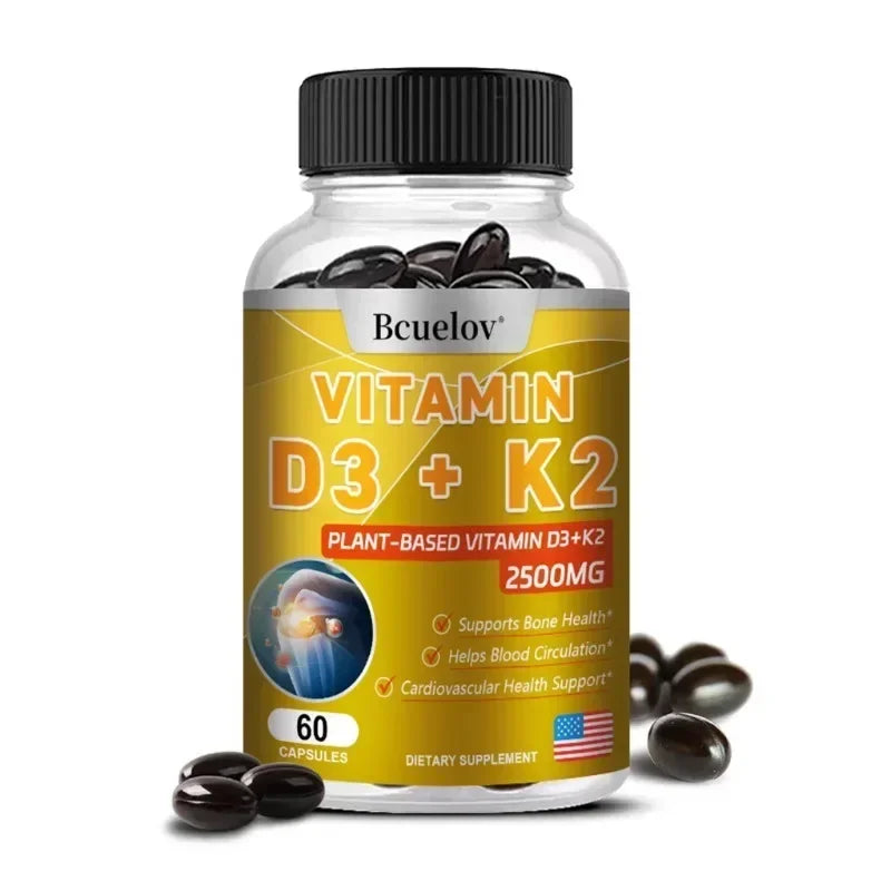 Vitamin D3 + K2 MK-7 - D3 Vitamin Supplement, 2 in 1 Supports Immune, Heart, Joint, Dental & Bone Health - Easily Absorbed