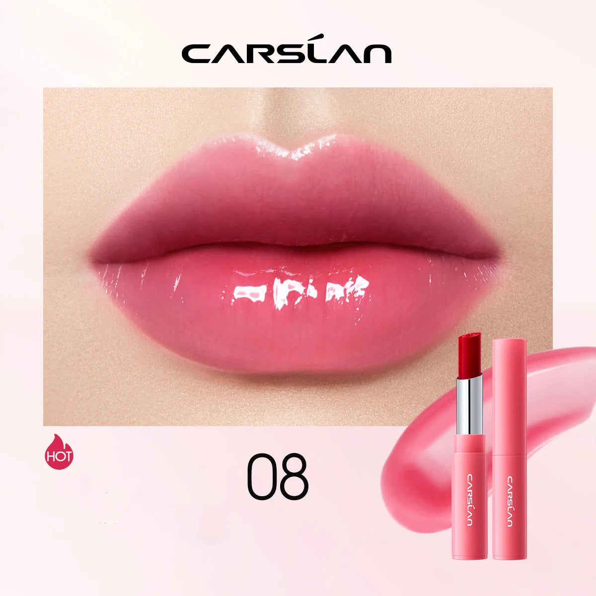 CARSLAN Color Lip Balm Flower Essence Extra Moisturizing Natural Lasting Lip Plumper Non Sticky Lip Gloss Makeup Lip Care