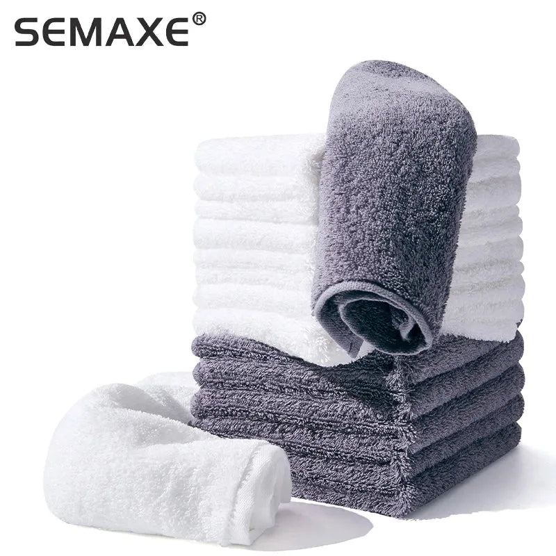 SEMAXE hand towels, kitchen and bathroom face towels, 100% cotton towels, premium soft face towel set, 12 sets