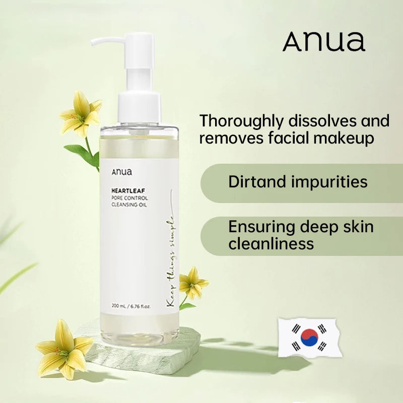 Anua Skin Care Set Heartleaf Face Wash Cleaner Foam Deep Cleaning Pore Control Makeup Cleansing Oil Korean Original Skincare Set
