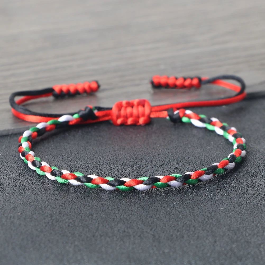 Trendy Palestine National Flag Braided Bracelets Women Men Hand Woven Rope Worship Bangles State Jewelry Christmas Patriot Gifts