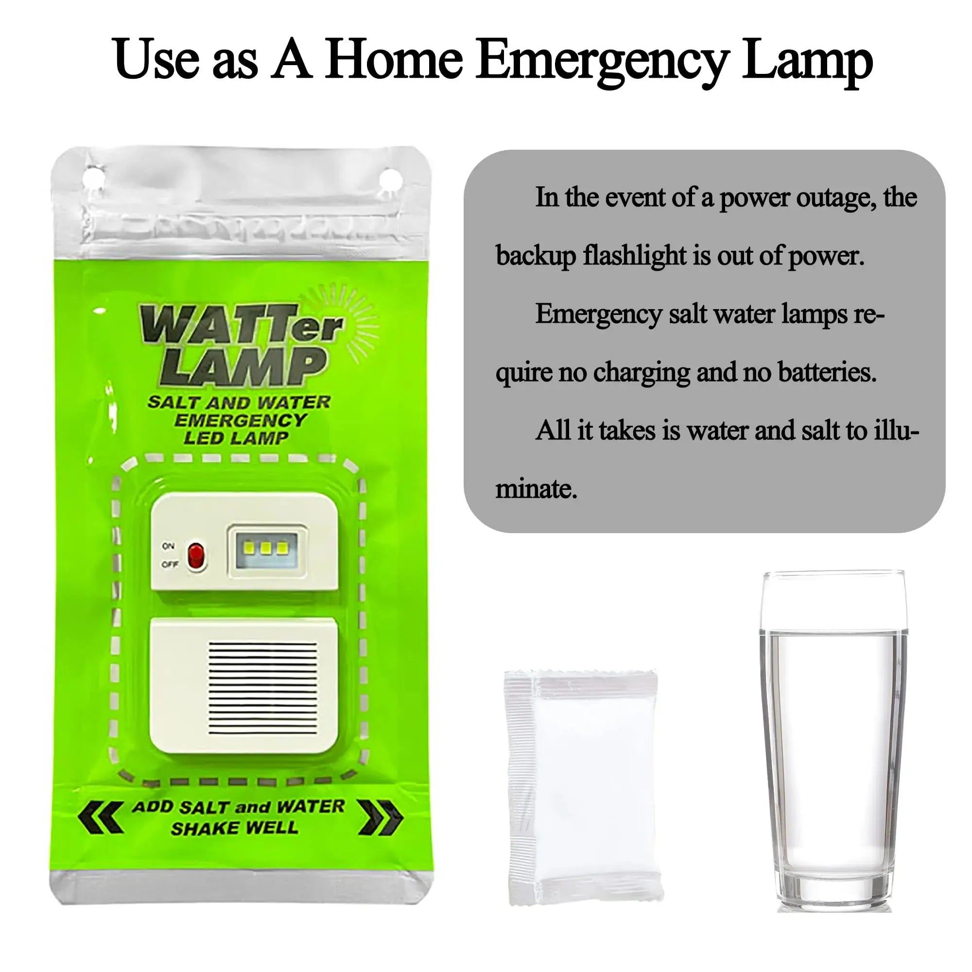 Portable Camping Lamp Salt Water Outdoor LED Emergency Lamp