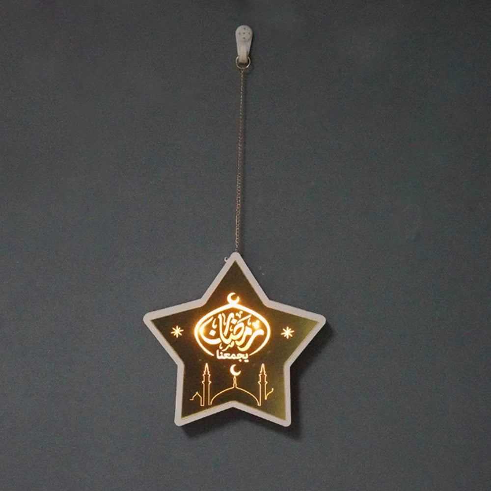 2023 Gold Ramadan Moon Led Lamp Decoration for Home Metal Ramadan Kareem Light Decoration Eid Mubarak Muslim Eid Al Adha Gifts