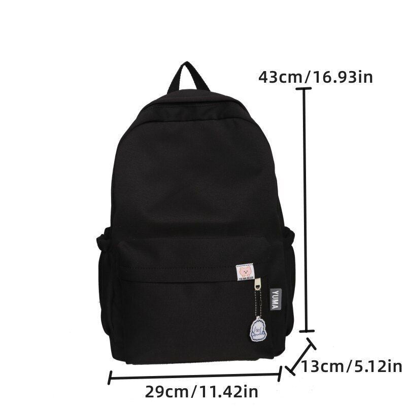 Backpack Soft Sister Solid Color Large Capacity Student Schoolbag 2022 School Season New College Students Ins Backpack