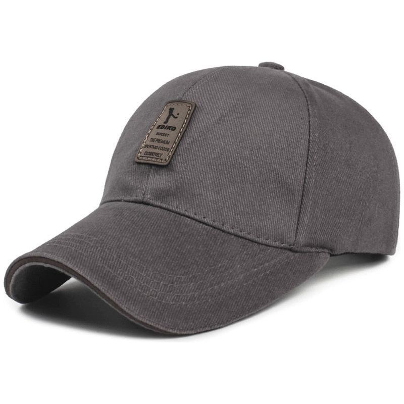 Men Structured Baseball Cap Solid Cotton Adjustable Snapback Sunhat Outdoor Sports