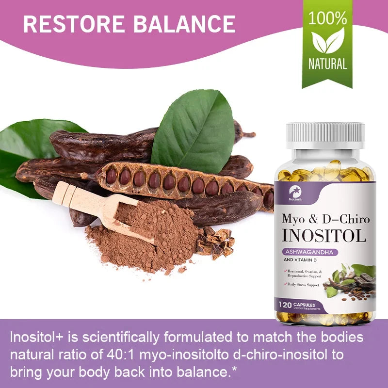 Kexinsh Myo Inositol Capsules D-Chiro Inositol Regulate Menstrual Cycle Regulate Menstrual Cycle Fertility Supplements for Women