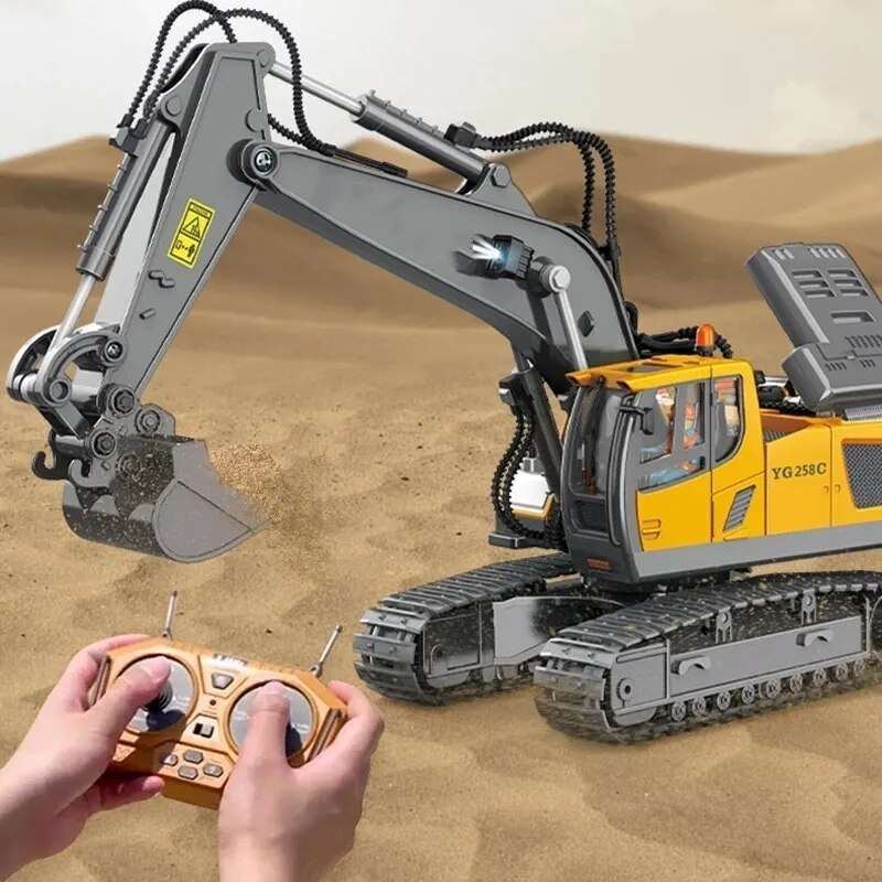 1/20 Scale Remote Control Excavator RC Alloy Car Construction Engineering Vehicle With 680 Degree Rotation Model Toy Kids Gift