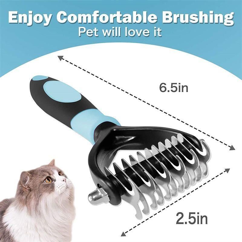 Professional Pet Deshedding Brush 2 Sided Dematting Dog Comb Cat Brush Rake Puppy Grooming Tools Undercoat Shedding Flying Hair - Jointcorp