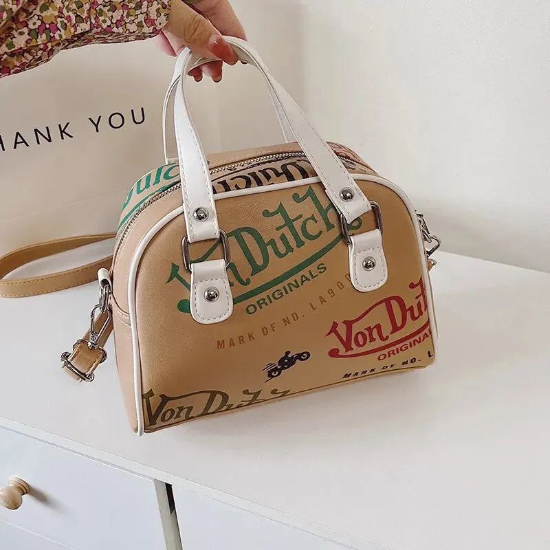 Women Y2K Luxury Designer Handbag Shopping Crossbody Graffiti Purses PU Leather Shoulder Bag For Women