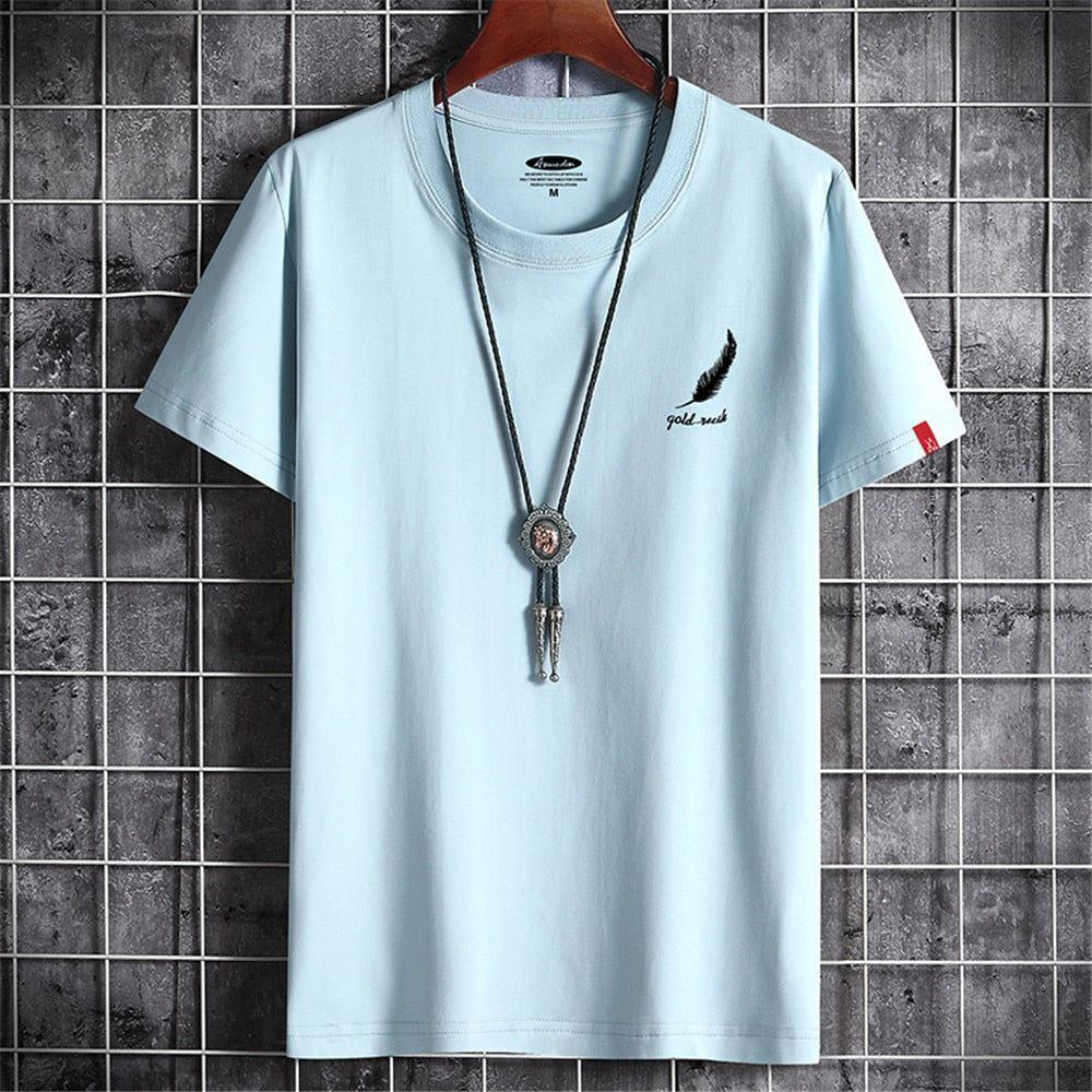 T-shirt Round neck printed Top Summer for men Short Sleeve Cotton Men's T-shirt Simple Fashion Top - Jointcorp