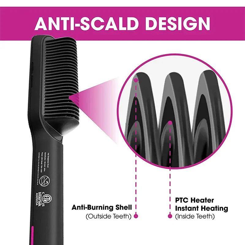New Dual-Purpose Heated Straightening And Curling Comb With Negative Ions That Won’T Damage Your Hair Hair Straightenercomb