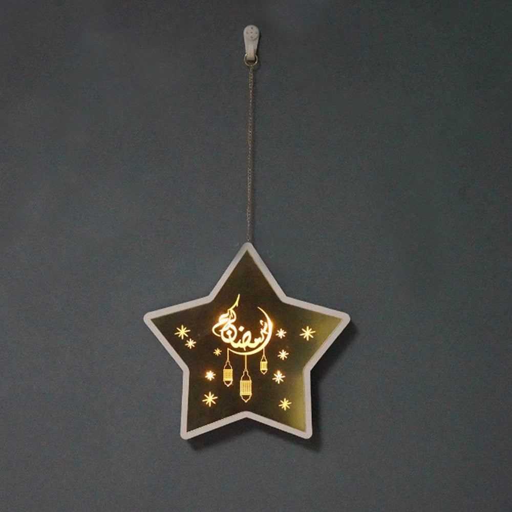 2023 Gold Ramadan Moon Led Lamp Decoration for Home Metal Ramadan Kareem Light Decoration Eid Mubarak Muslim Eid Al Adha Gifts