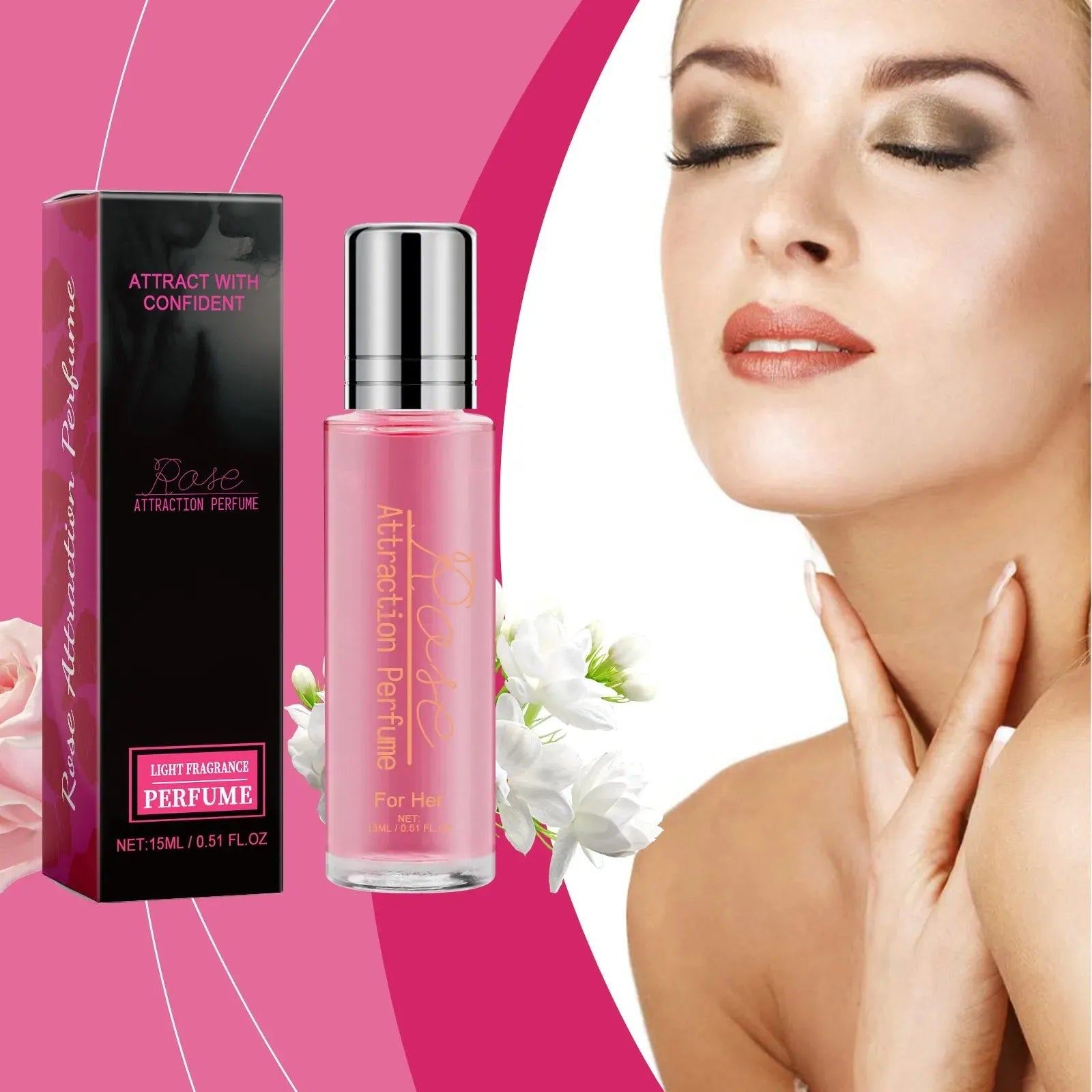 Women Pheromone Perfume Rose Pheromone Perfume Sweet Lasting Roller Pheromone Perfume Oil Attracts Male Perfume,15ML