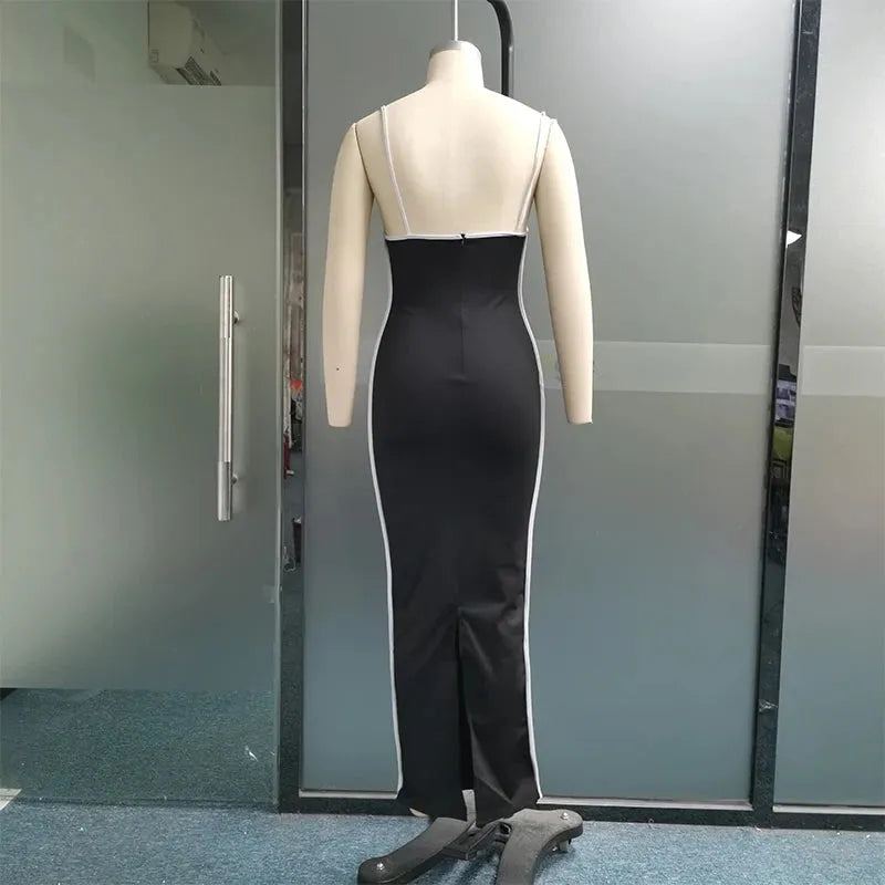 Women Maxi Dress Square Neck Sleeveless