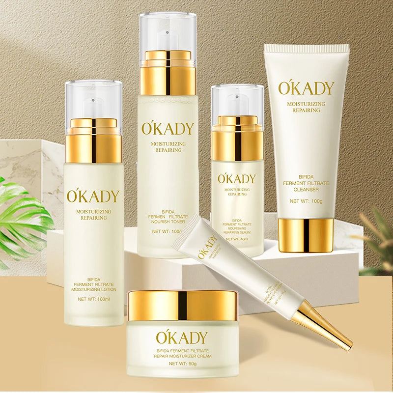 OKADY Hot Sales Low Discount Bifida Ferment Lysate Moisturizing Anti-Aging Lotion Toner Cream Organic Skin Care Set