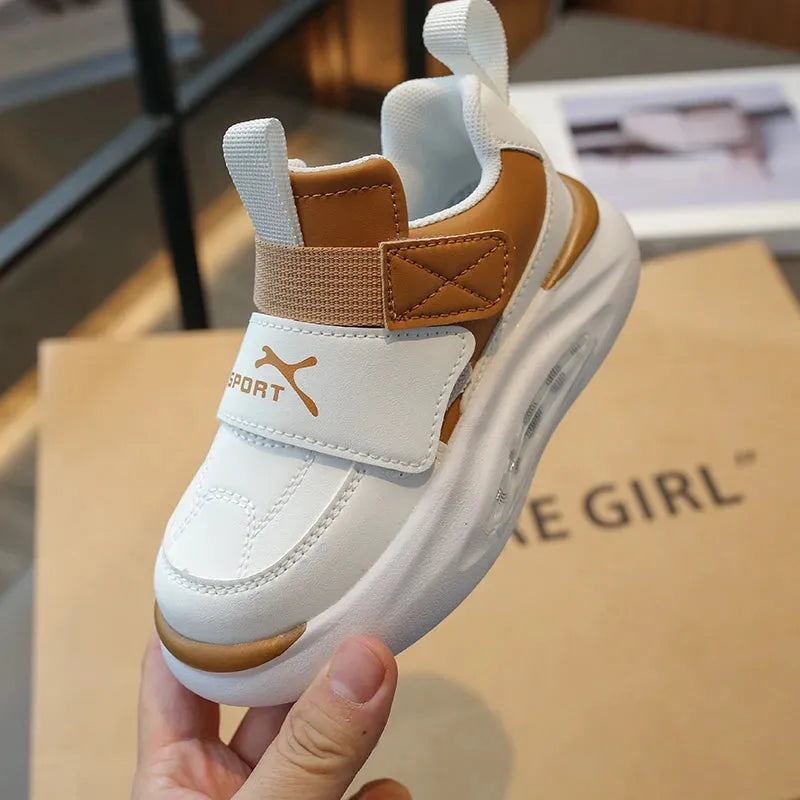 2023 Children's Sneakers Yellow Soft Non-slip Boys Casual Running Shoes Four Seasons Brown Girls Board Shoes Kids Casual Shoes