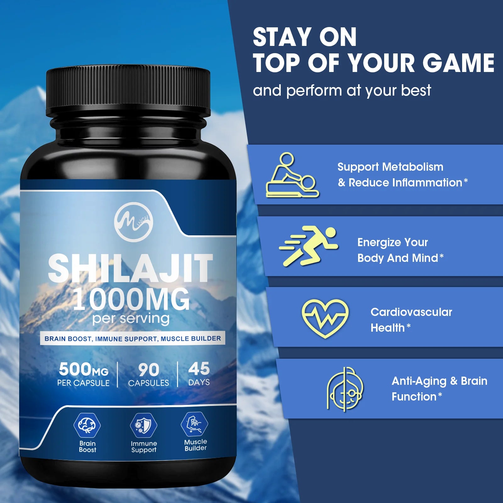 Beworths Shilajit Capsule with 85+Trace Minerals Shilajit Original Support Brain &Memory Health Cardiovascular and Immune Health