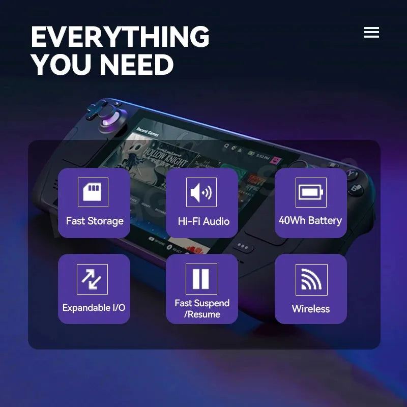 Original Steam Deck 64GB Vapor VALVE Game Handheld PC SteamOS Handheld OS Game Console Steam Deck Console