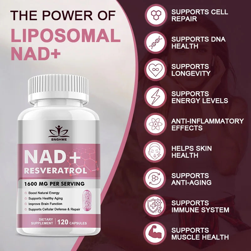NAD+Resveratrol Supplements NAD+Anti Aging and Natural Cell Regeneration Capsules
