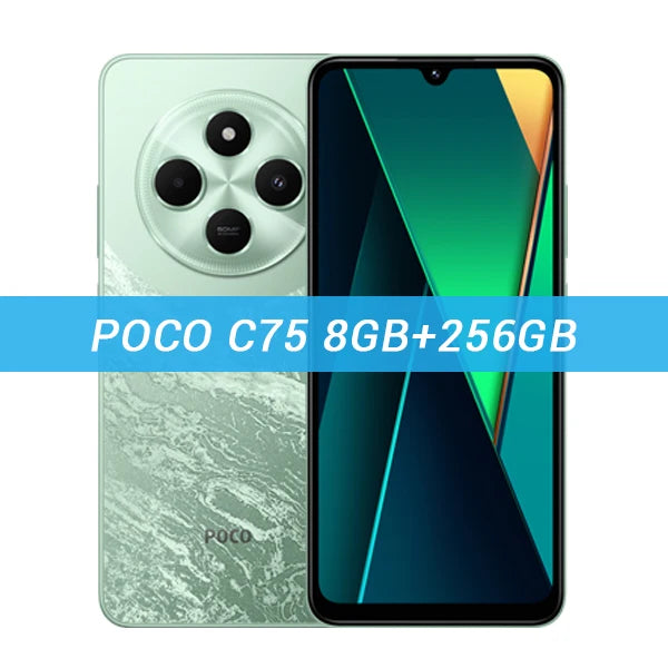 Global Version POCO C75 NFC Smartphone 50MP Dual Camera 6.88' 120Hz Dot Drop Display Massive 5160mAh Battery 18W Fast Charging