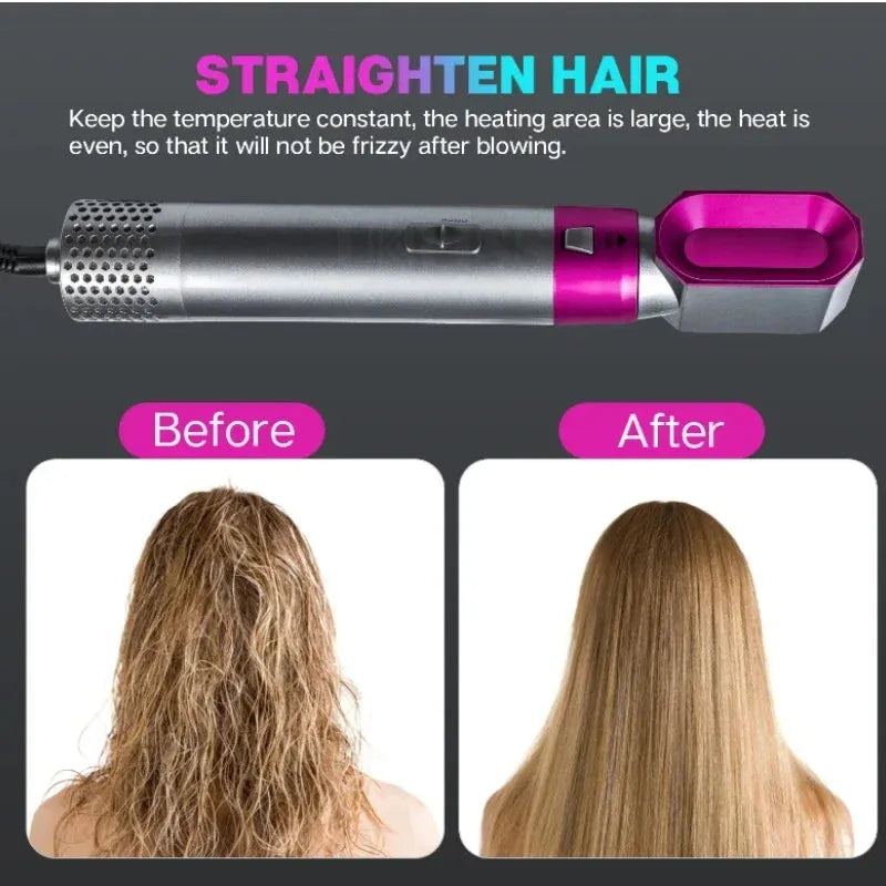 Hot Air Brush 5 in 1 Hair Dryer Brush Negative Ionic Detachable Hair Dryer Styler Air Culer Wand Hair Straightener Brush Blow