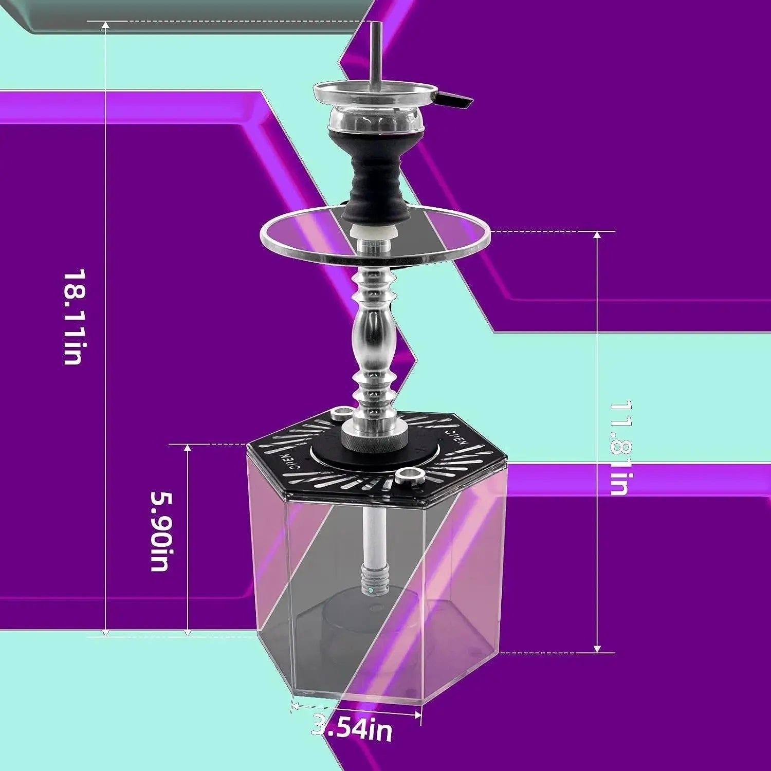 Hookah Set Hookahs 2 Hose Hookah Shisha with Everything Modern【QiQiCi】 Hexagon Plus Acrylic Premium Shisha Free Shipping To Us