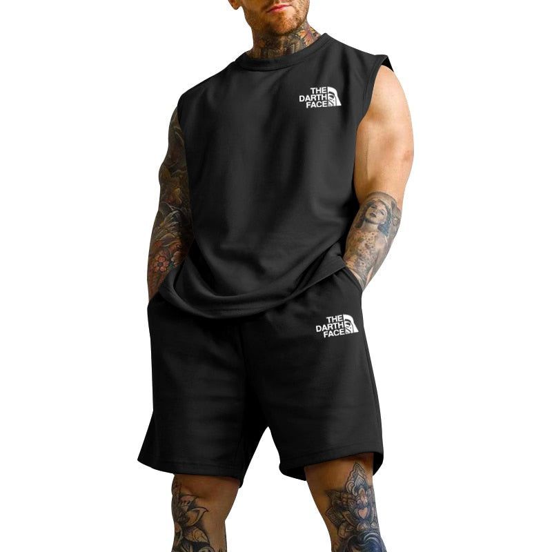 Sports Oversized Suit Short Sleeve T-shirt Suit Men's Clothing Casual Fashion Sportswear 2-piece Set