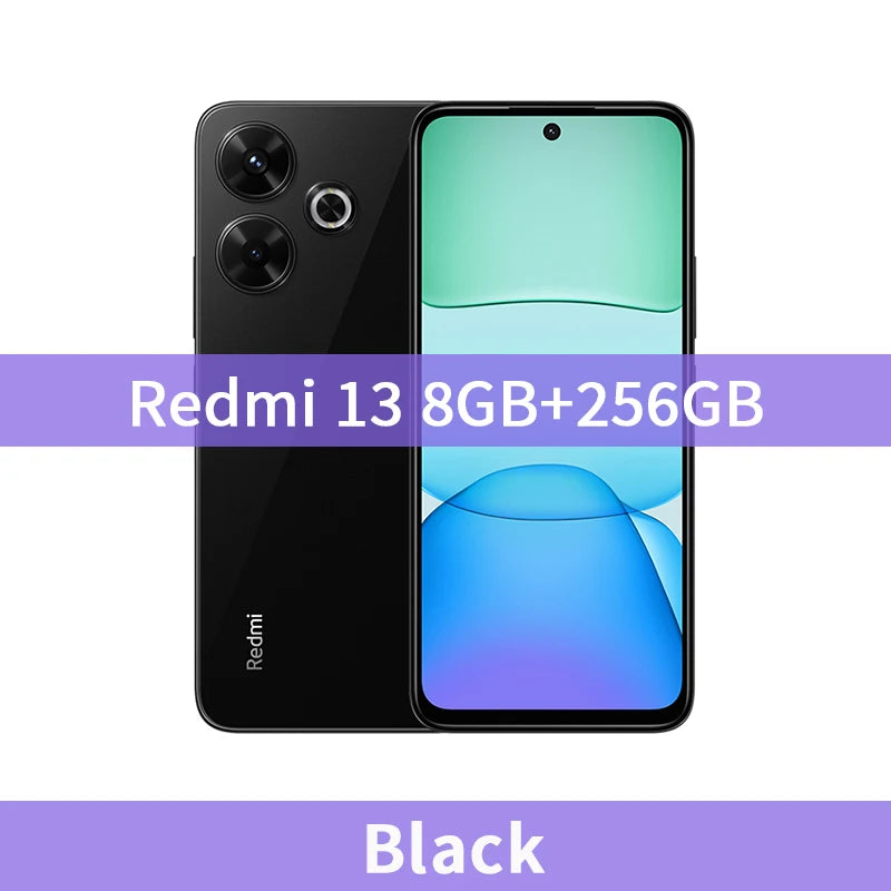 Global Version Xiaomi Redmi 13 Smartphone 108MP Main Camera 5030mAh Battery MTK Helio G91-Ultra 6.79“ Display 33W Fast Charging