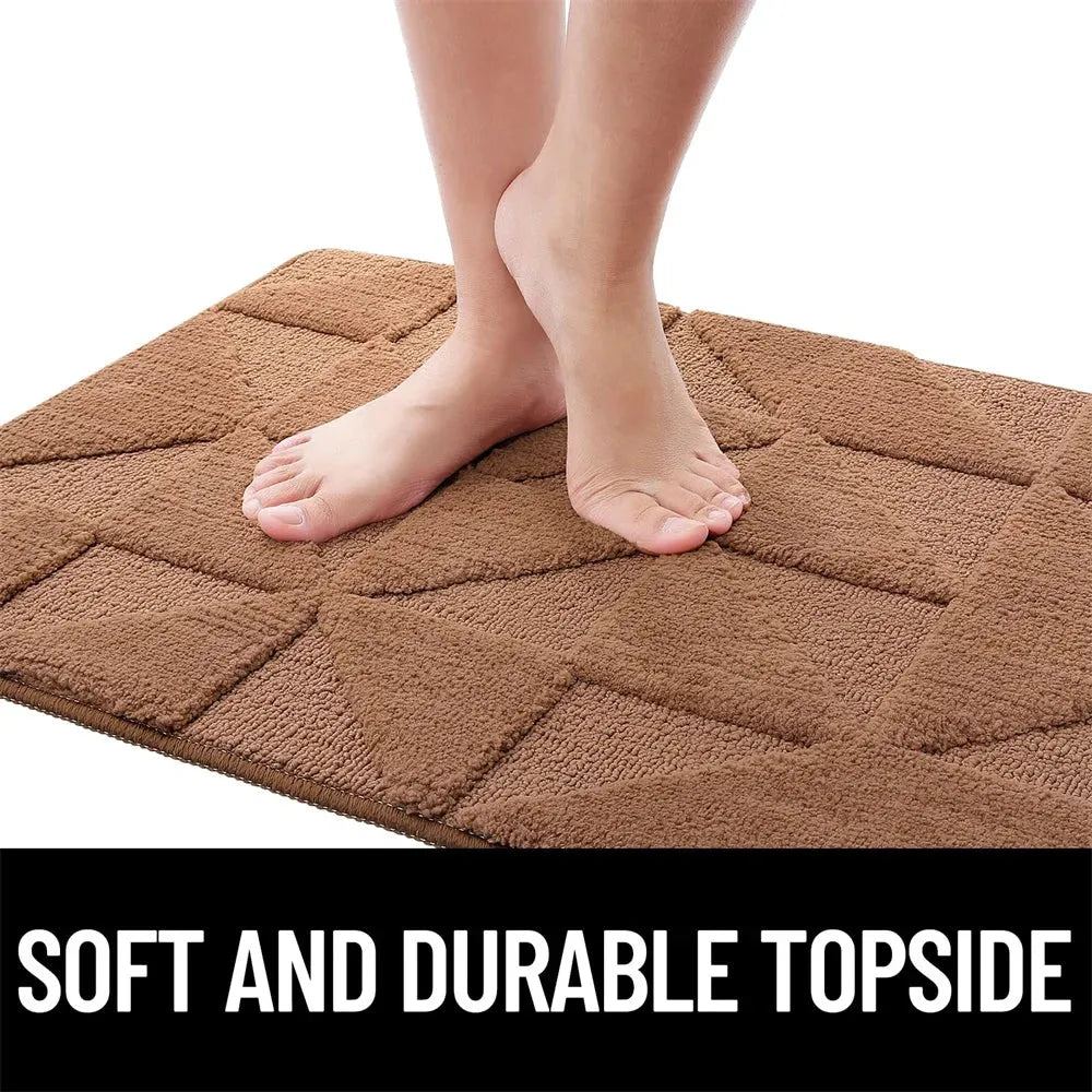 Olanly Absorbent Entrance Door Mat Household Foot Mat Dirt Resistant Anti-slip Rug Family Kitchen Carpet Floor Indoor Mat Decor