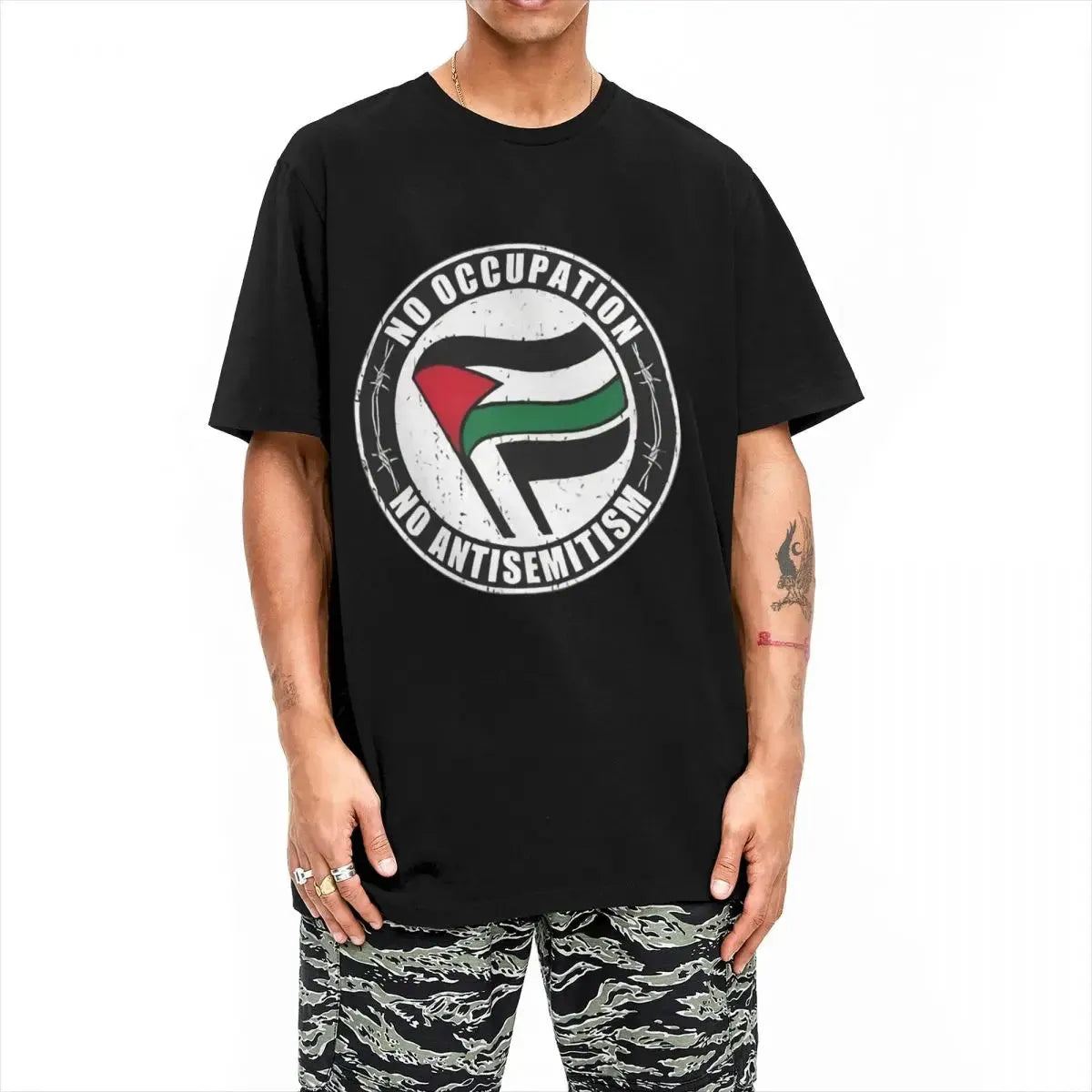 Men Women's T-Shirt Palestine Flag Palestinian Humorous Pure Cotton Tee Shirt Short Sleeve T Shirts O Neck Clothing Printing