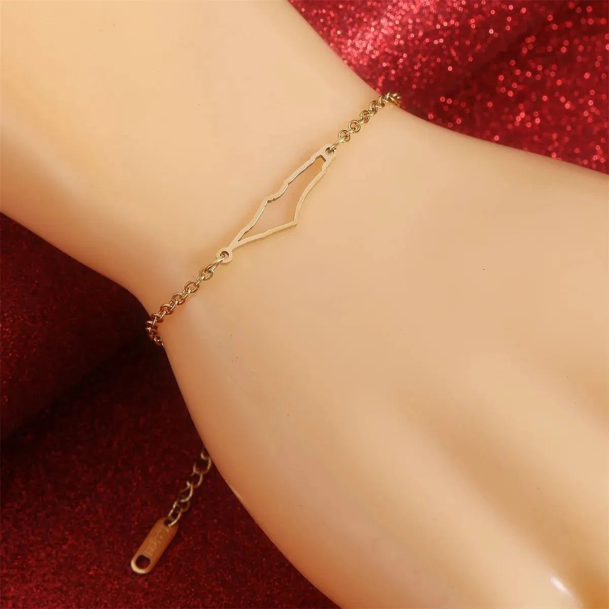 Palestine Map Bracelet Geometry Stainless Steel Chains Accessories Country Geography Jewelry