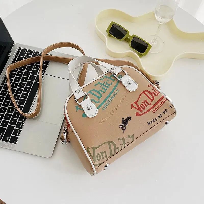 Women Y2K Luxury Designer Handbag Shopping Crossbody Graffiti Purses PU Leather Shoulder Bag For Women