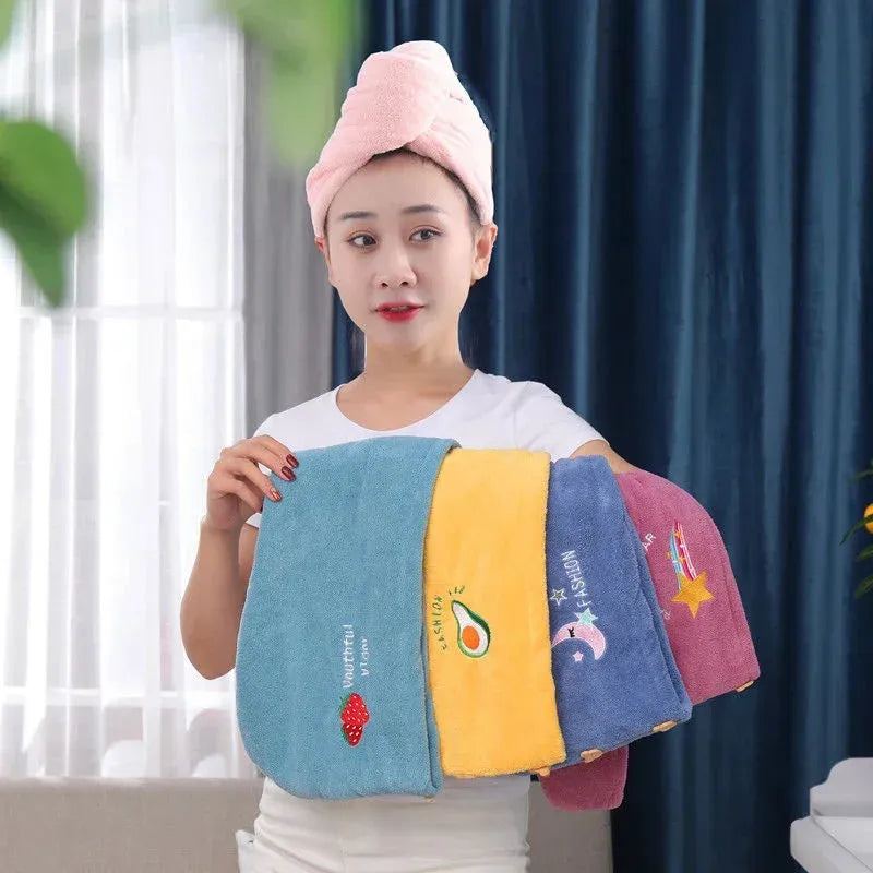 Magic Microfiber Quick Drying Hair Towel Bath Hats for Women Dry Hair Cap Soft for Lady Turban