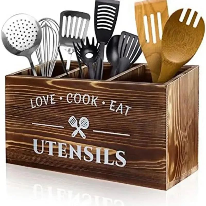 Spoon Fork Knife Storage Box Lasting Quality Beautiful Wooden Cutlery Box Tableware Storage Solid Wood Storage Basket Solid