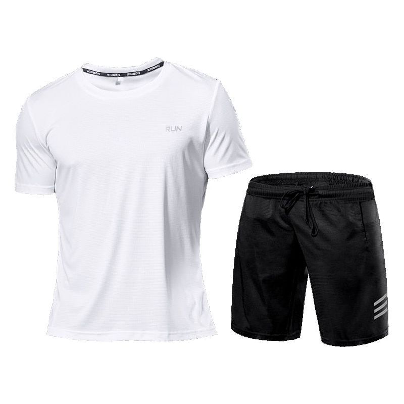 Quick-Dry 2 Piece Sets Men's Tracksuit Sportswear Gym Clothing Sweatsuits - Jointcorp