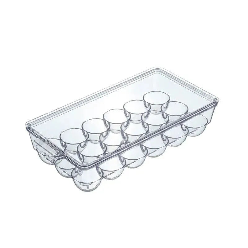 Refrigerator Egg Storage Container Food Grade Sealed Kitchen Organizer Large PET Transparent Lattice Egg Storage Container