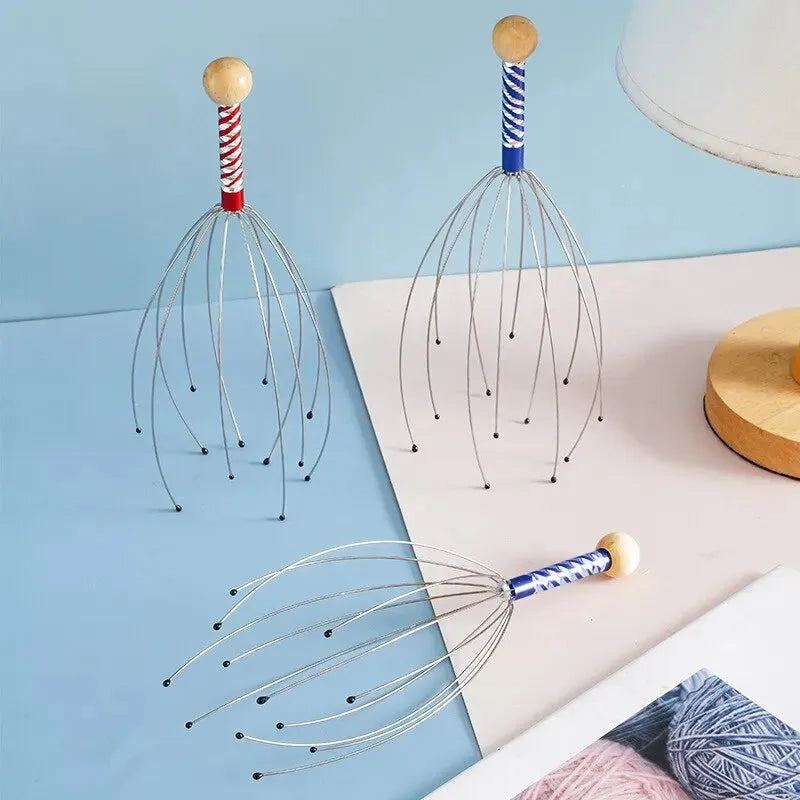 2PCS Head Massager Head Scratching Octopus Scalp Non Soul Extractor Divine Tool Hair G Head Massager Head Press Release Massager