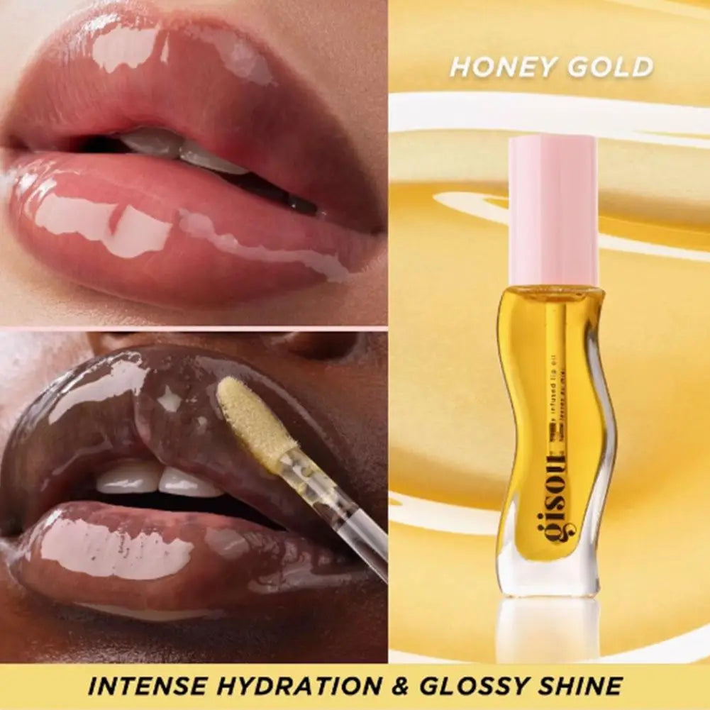 Honey Infused Hydrating Lip Oil Nourishing Lip Moisturizer Shine Smooth Clear Shimmer Lip Oil Lip Care For Women