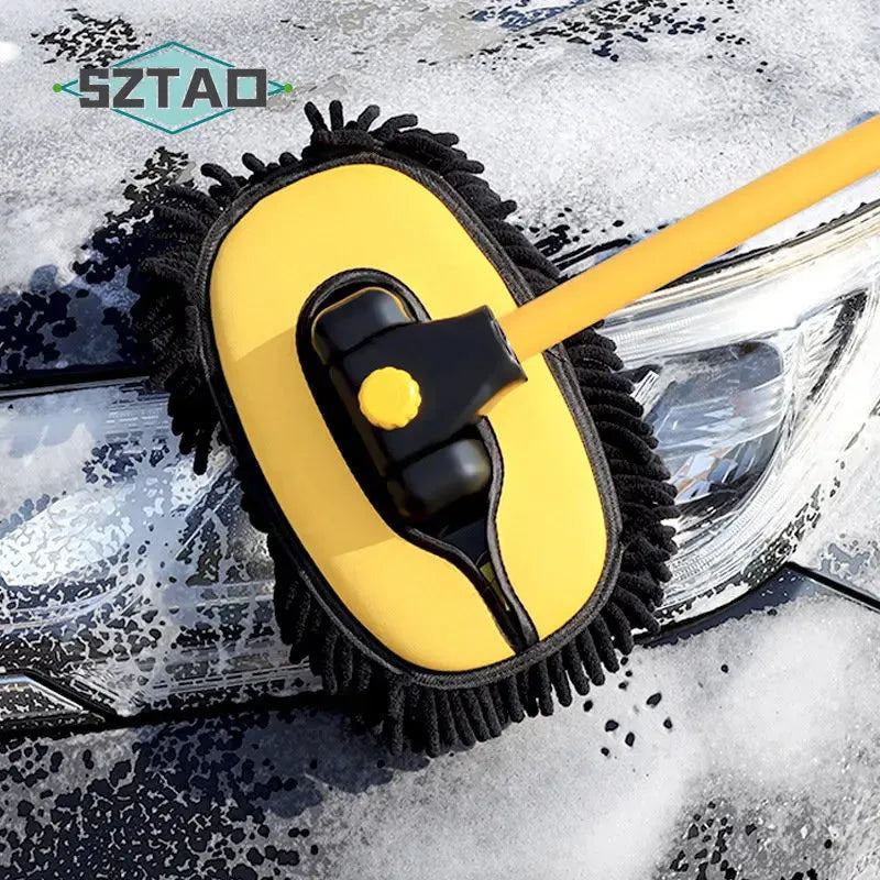 Car Wash Mop Cleaning Brush Car Wash Brush Telescopic Long Handle Mop Curved Rod Soft Brush Car Cleaning Tools Supplies