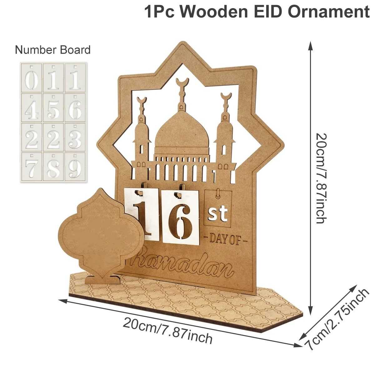 Ramadan Countdown Calendar Acrylic Eid Mubarak Ornament Kareem Ramadan Decoration 2025 For Home Islamic Muslim Party Decor Gifts
