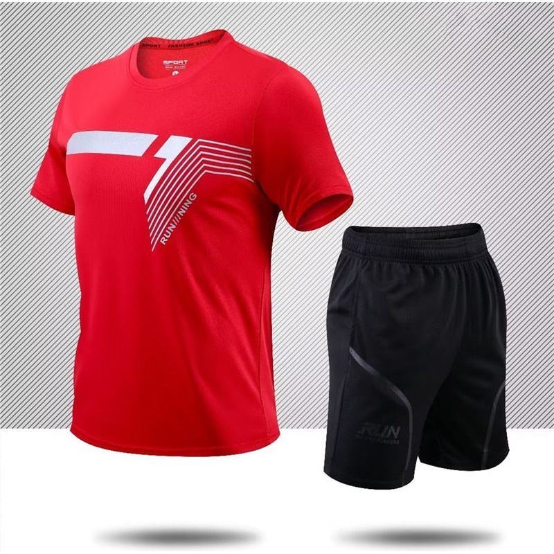 Two Piece Fitness Sets Running Quick Dry Sportswear for Men - Jointcorp