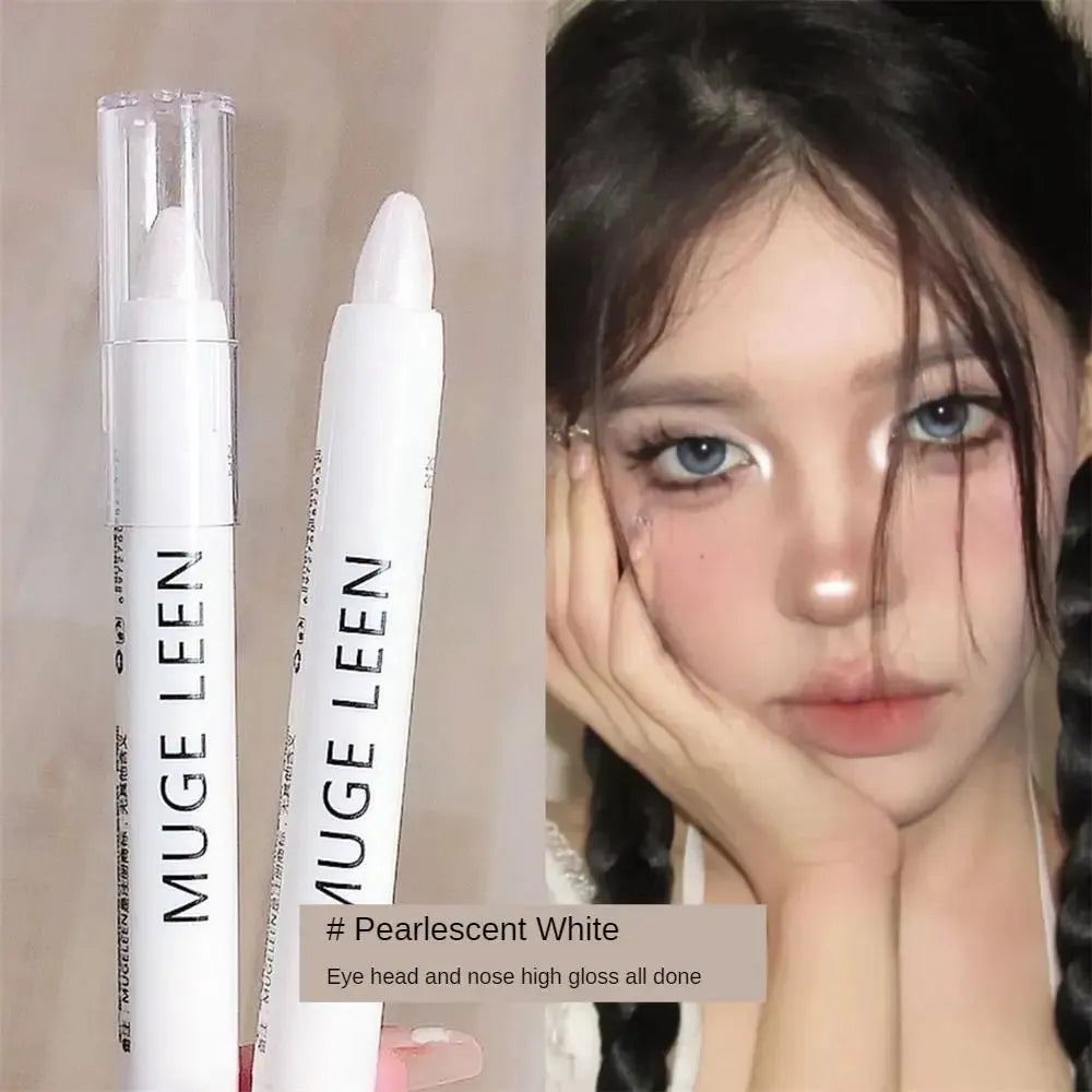 Glitter Highlighter Pen Pearlescent Lying Silkworm Pencil Waterproof Long-lasting Brightening Eyes Stick White Silver Eye Makeup
