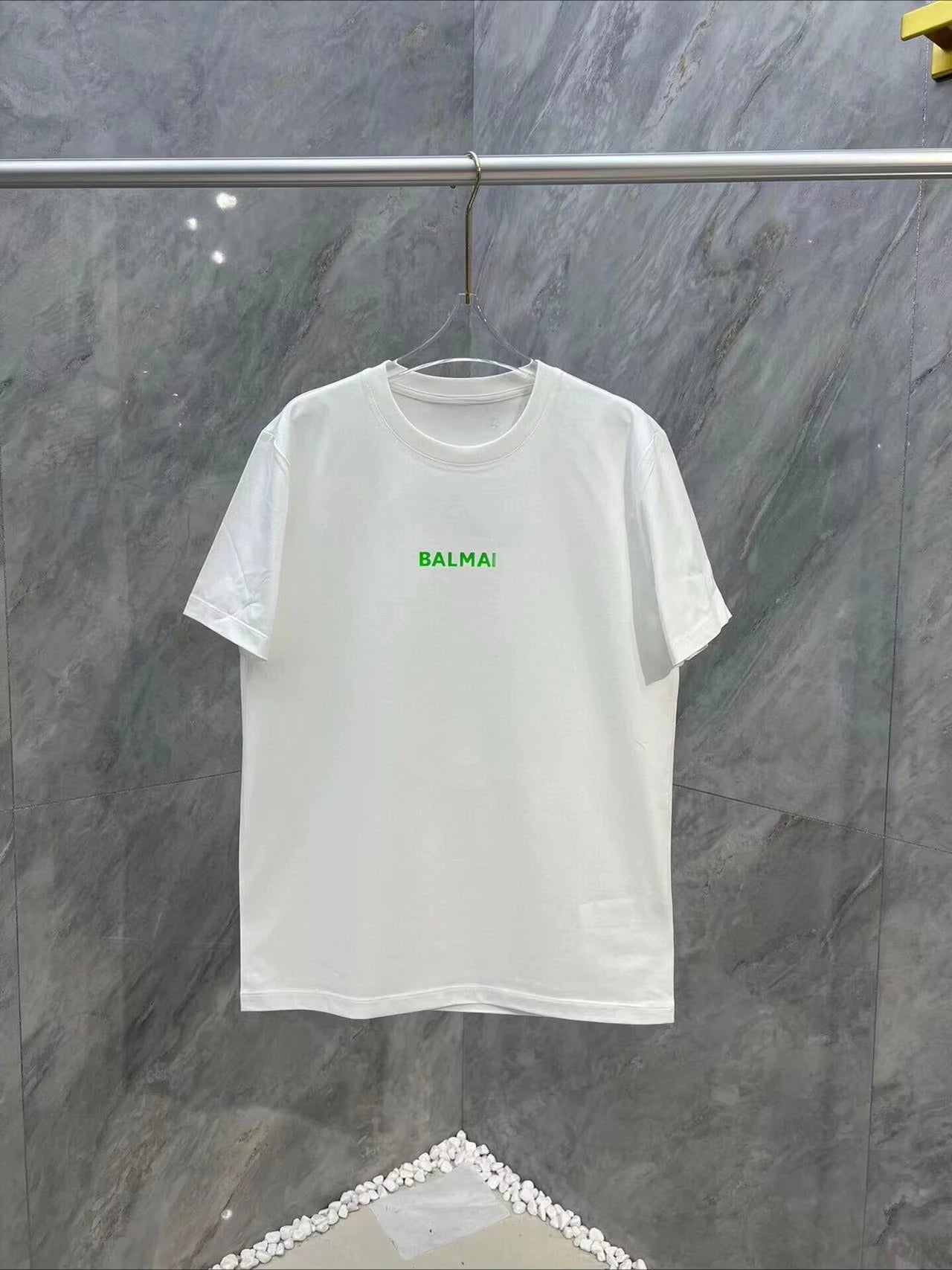 2025Summer Fashion Men's T-shirt Balmai Top Luxury Brand Letter Print T-shirt Short Sleeve T-shirt Women's Fashion Crew-neck Top
