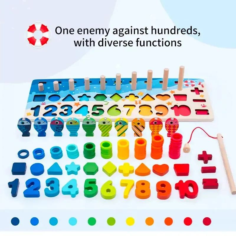 Children Magnetic Fishing Toys Benefit Intellectual Development Digital Assembling Building Blocks Enlightenment Early