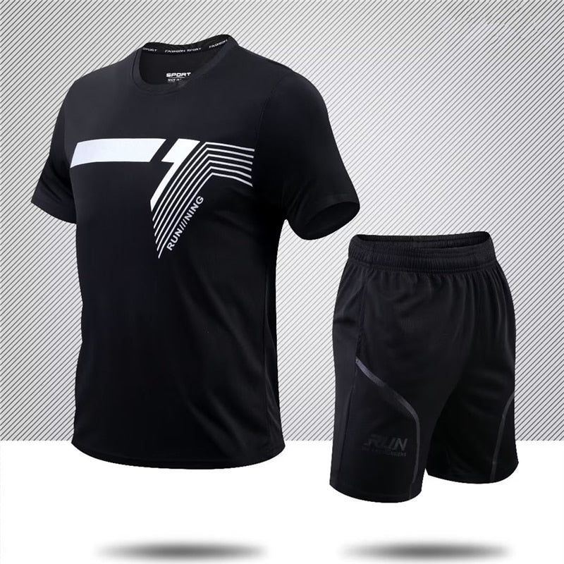 Two Piece Fitness Sets Running Quick Dry Sportswear for Men - Jointcorp