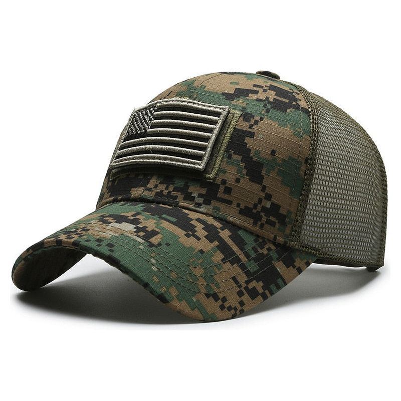 Caps for Men American Flag Camouflage Baseball Cap Male Outdoor Breathable - Jointcorp